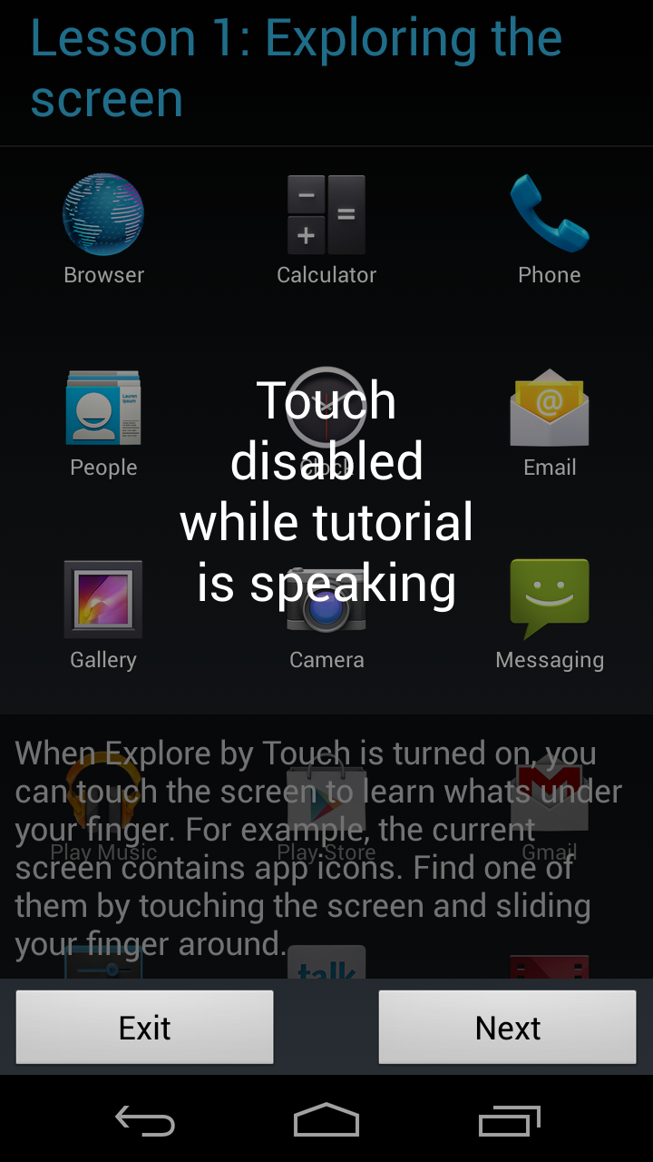 explore by touch tutorial