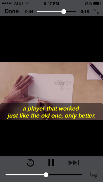 vimeo player captions